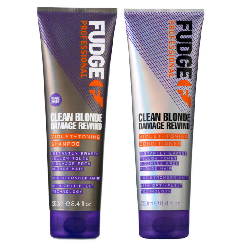 Fudge Clean Blonde Damage Rewind Shampoo & Conditioner 250ml Duo Pack - The Beauty Lounge Fudge Clean Blonde Damage Rewind Shampoo & Conditioner 250ml Duo Pack - The Beauty Lounge