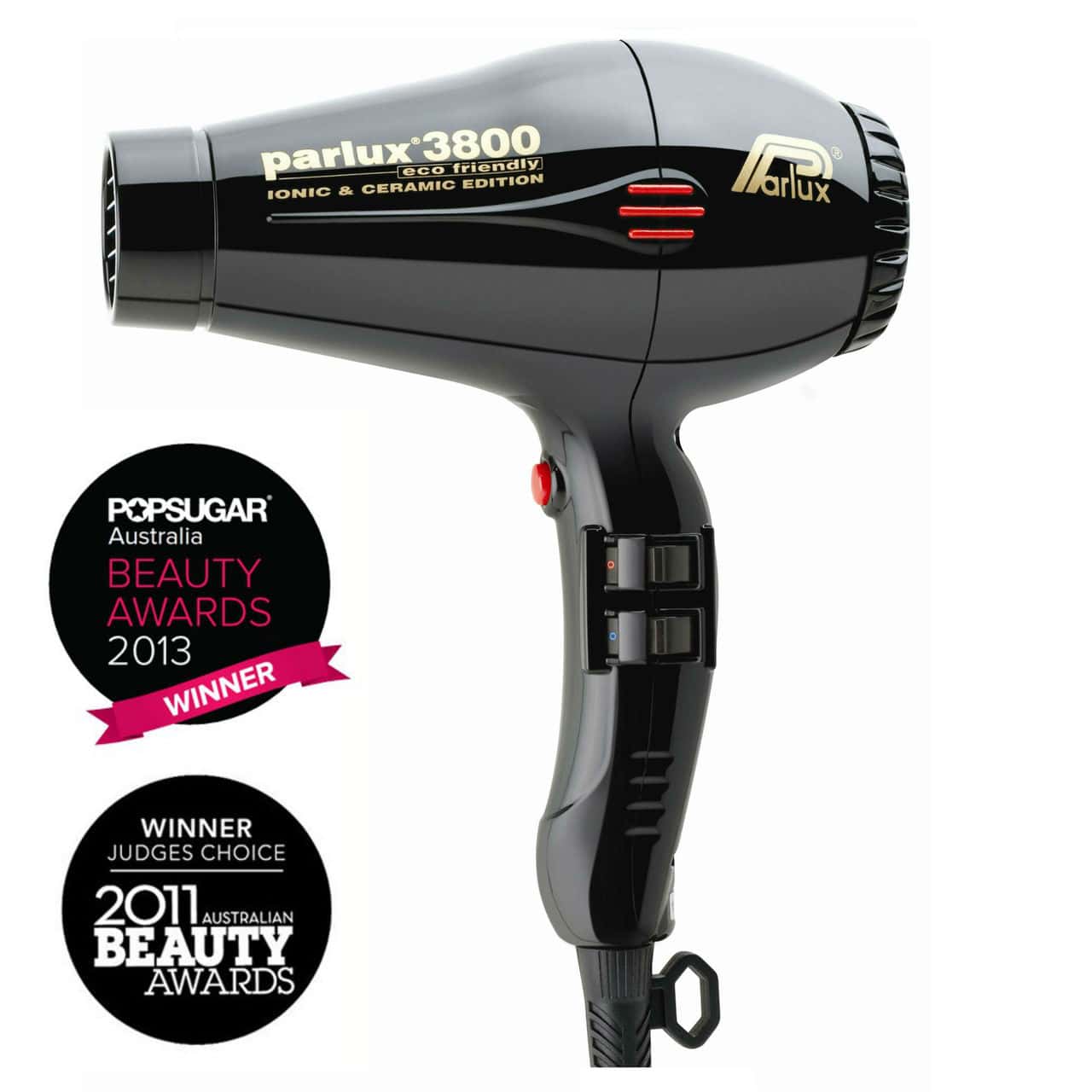 Parlux 3800 Ceramic Ionic Hair Dryer - Black - The Beauty Lounge